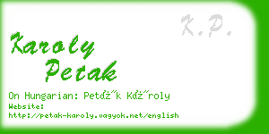 karoly petak business card